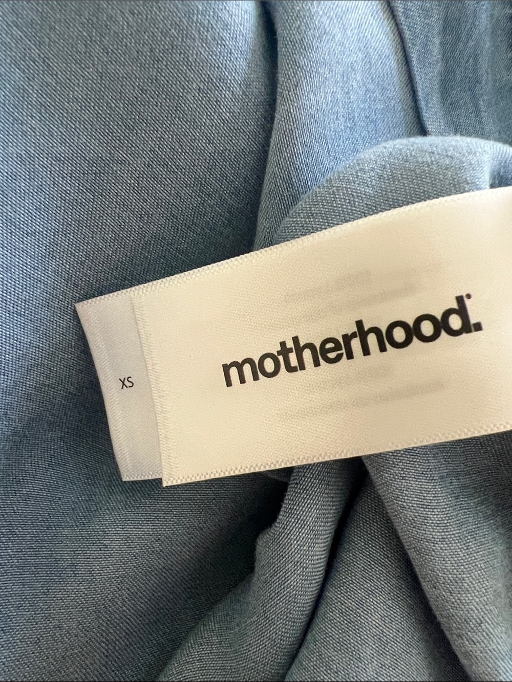 Motherhood Maternity Blue Chambray Maxi Skirt Dress with Ruffle Straps - Picture 11 of 13